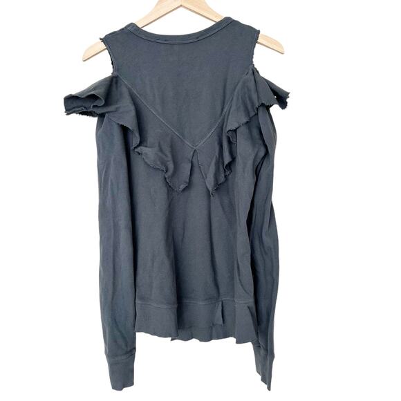 Wilt Green Ruffle Cold Shoulder Long Sleeve Shirt Sz S - Picture 6 of 8